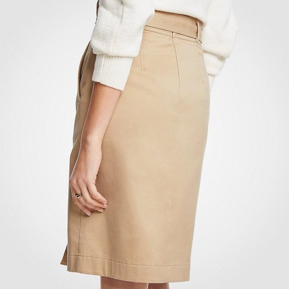 Ann Taylor Khaki Button Pencil Skirt XS XXS 00 - Picture 4 of 4